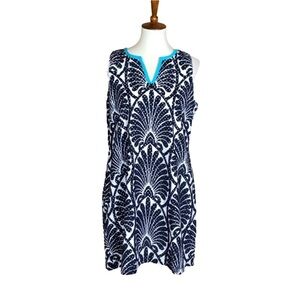 Crown and Ivy printed eyelet sleeveless shift dress Size 16